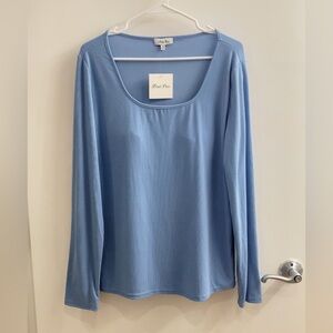 Petal Dew Blue Long Sleeve Women's Top Size XL